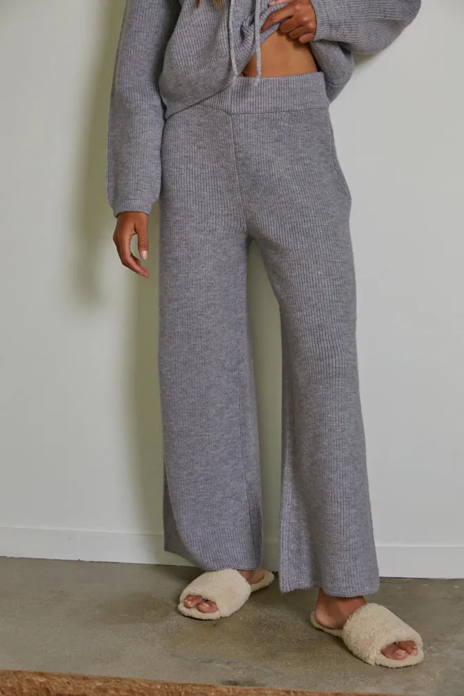 All I Need Hoodie Pullover and Pants Set in Light Grey