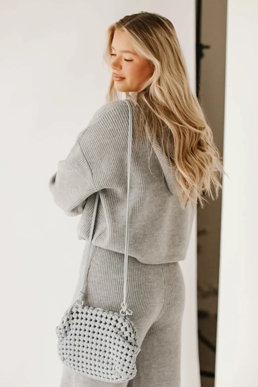 All I Need Hoodie Pullover and Pants Set in Light Grey