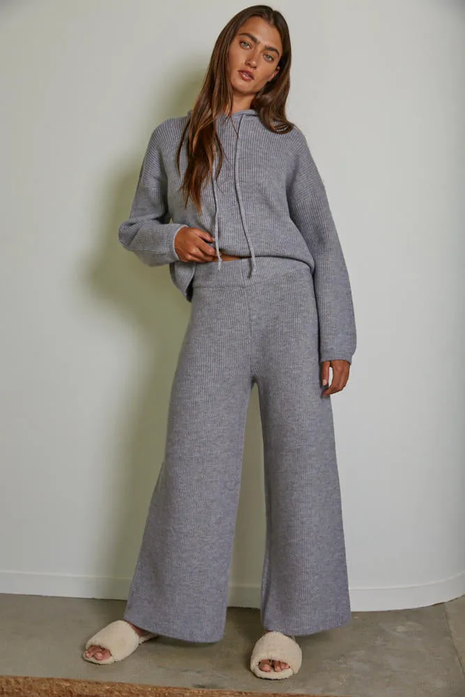 All I Need Hoodie Pullover and Pants Set in Light Grey