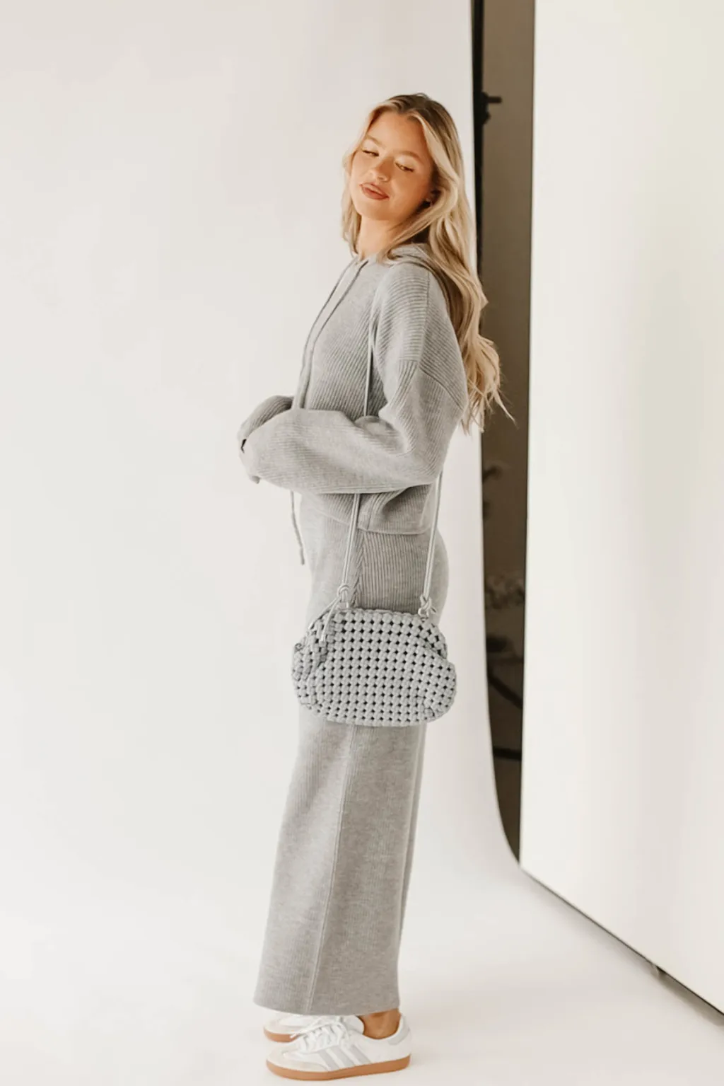 All I Need Hoodie Pullover and Pants Set in Light Grey