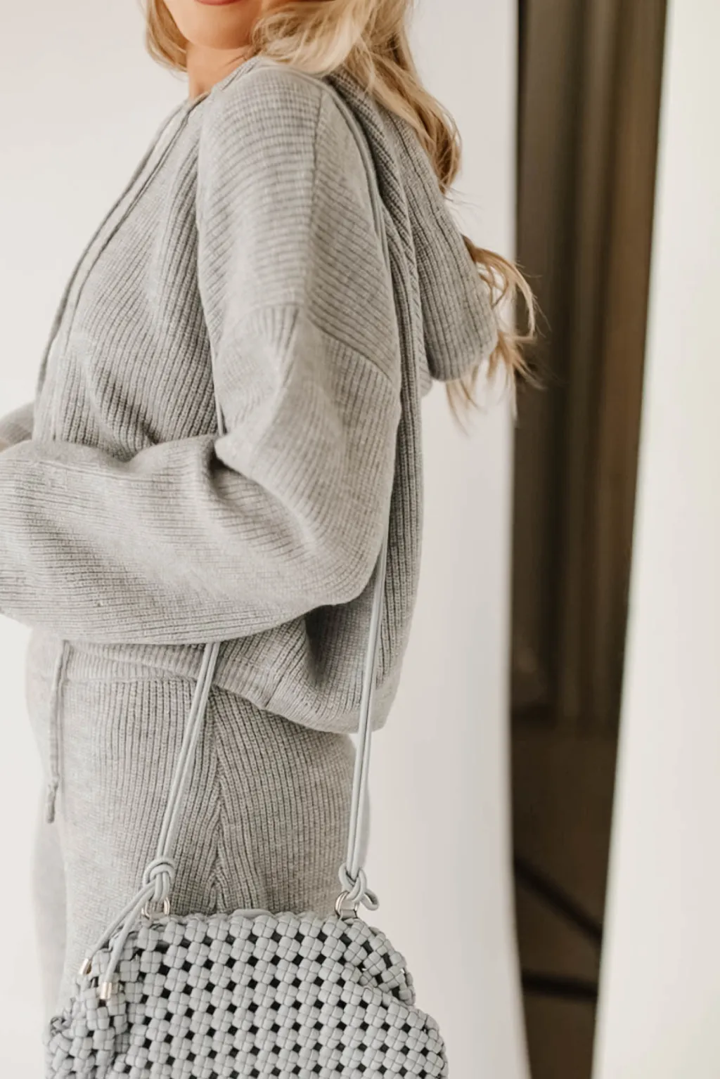 All I Need Hoodie Pullover and Pants Set in Light Grey