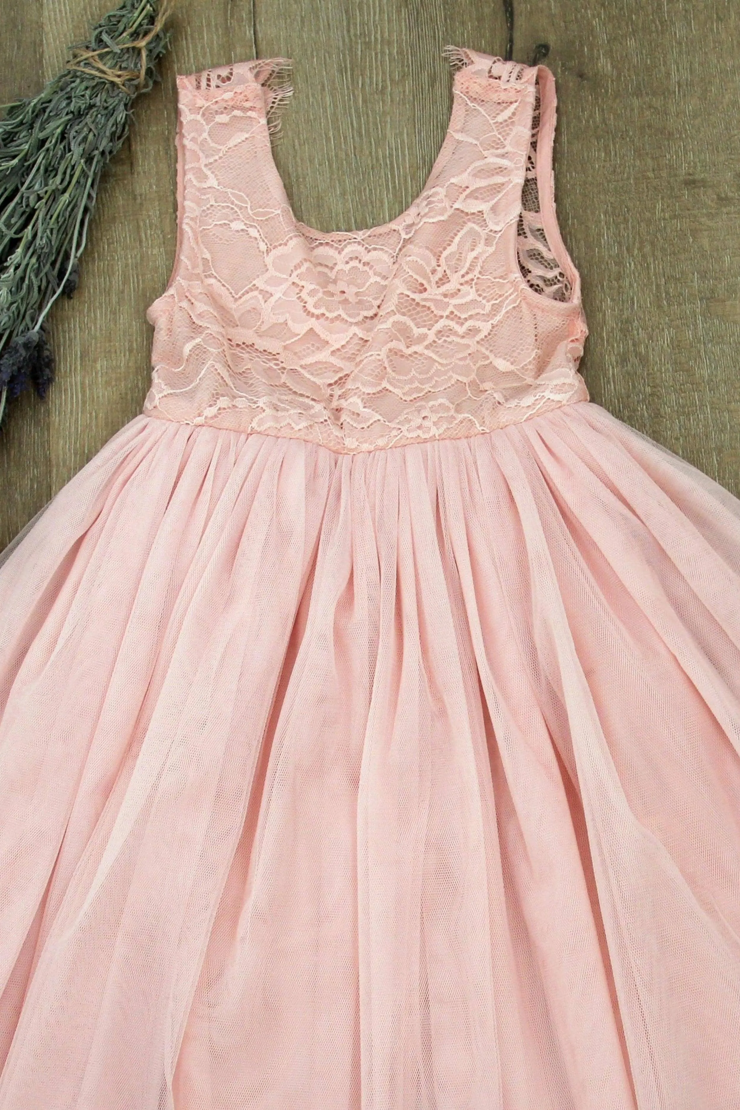 Arabella and Rose French Chloe Pink Lace Flower Girl Dress