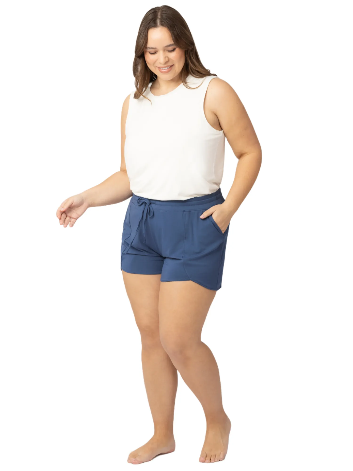 Bamboo Maternity & Postpartum Lounge Short | Slate Blue