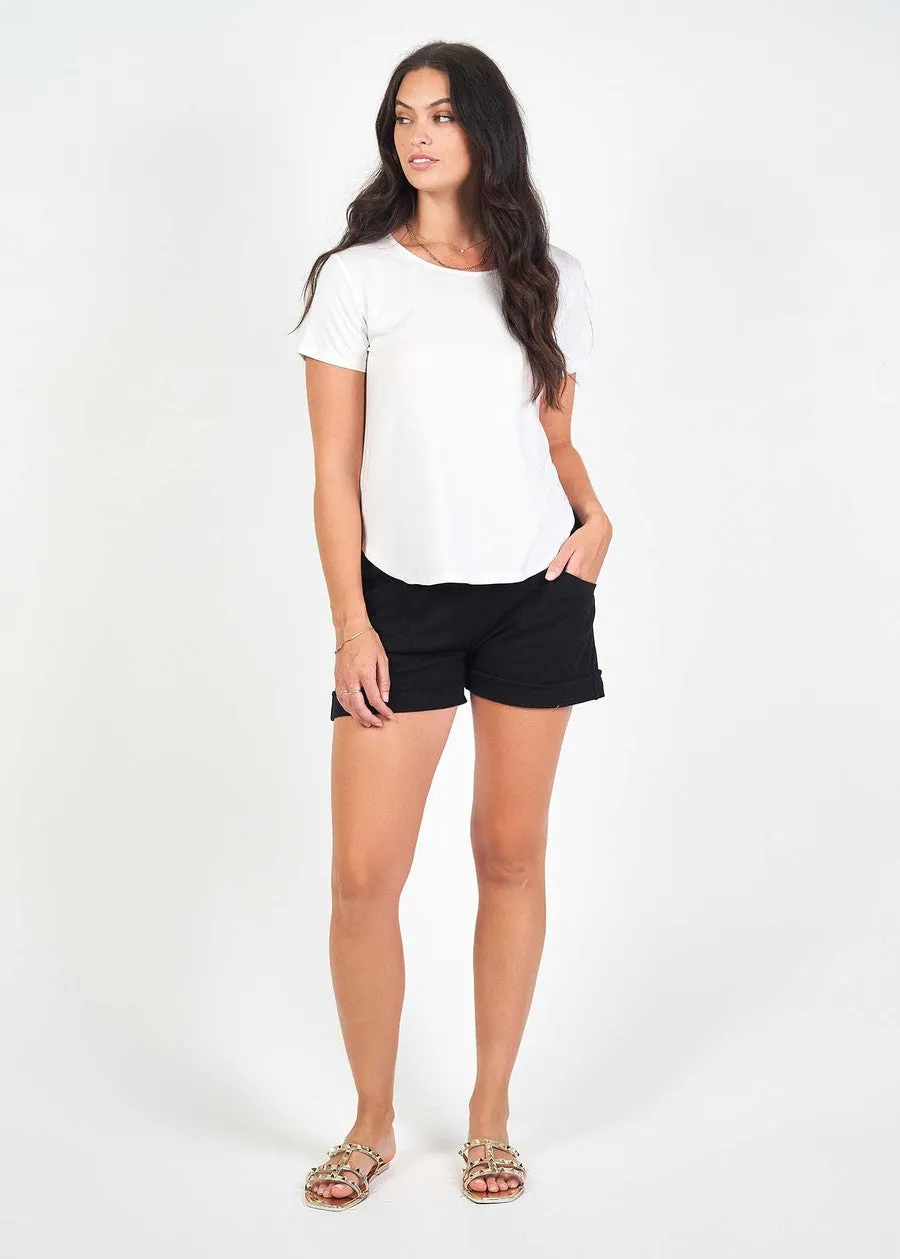 Bonnie Ribbed Bamboo Shorts - Black