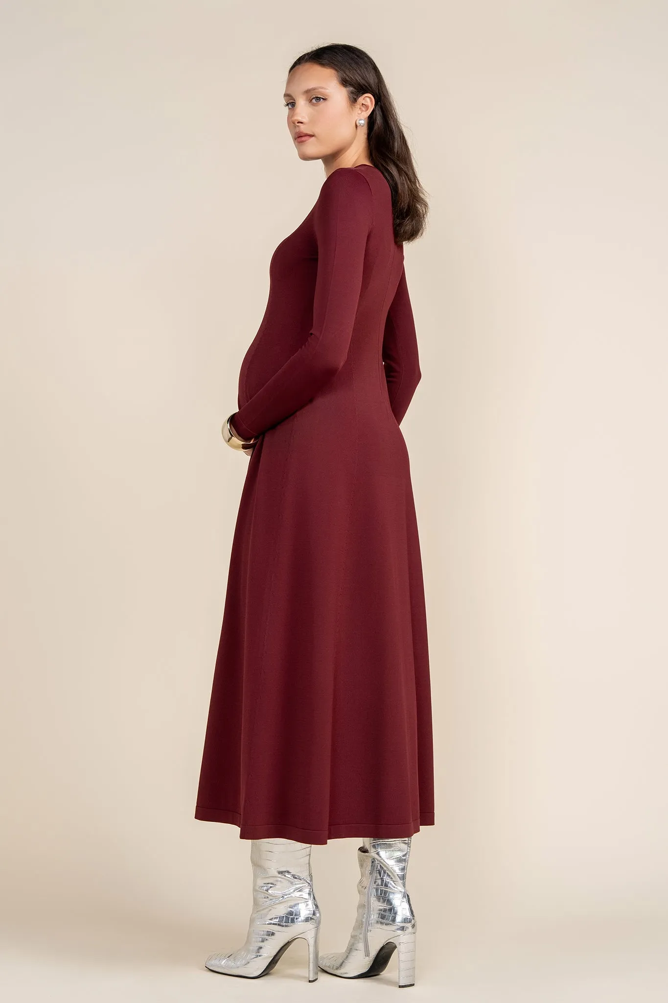 Cadelo Maternity Dress in Merlot