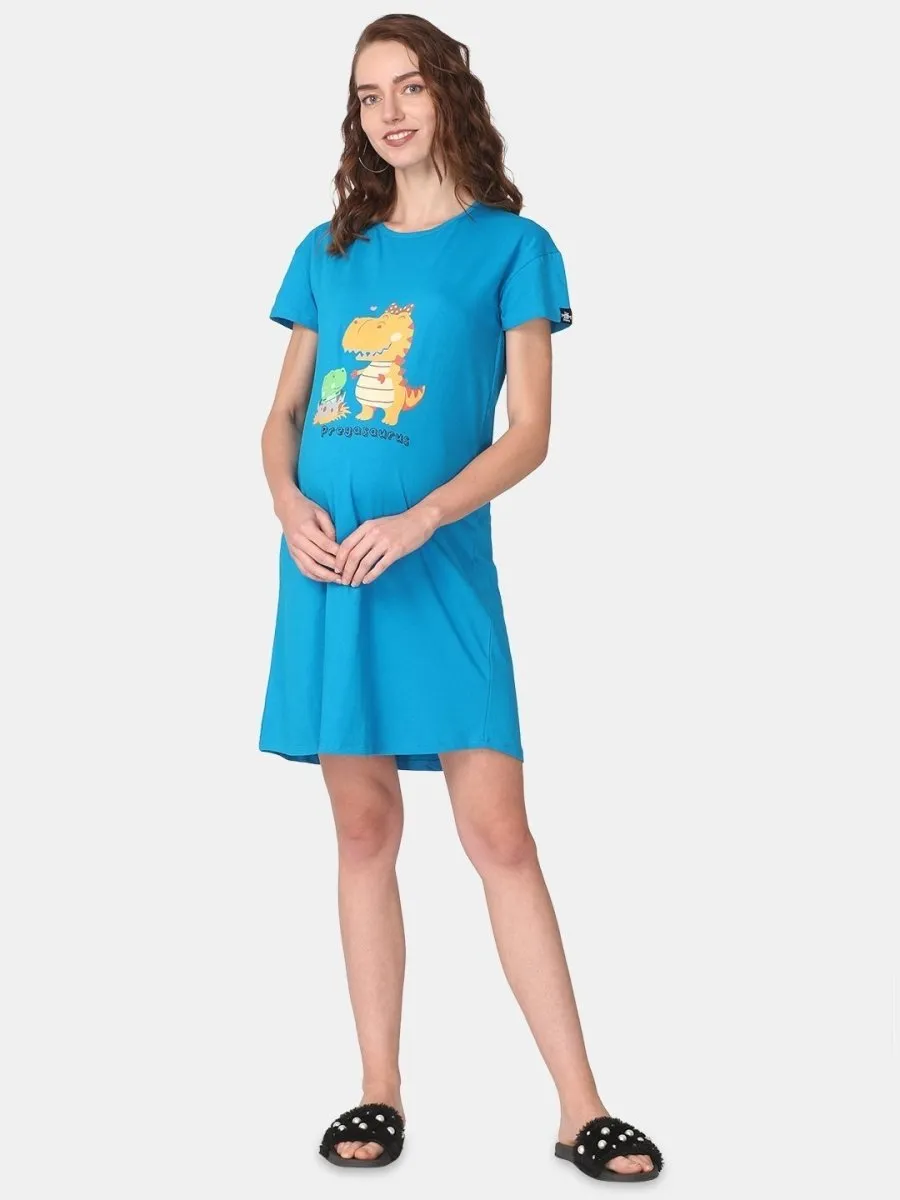 Combo Of Sleepy Mumma & Pregasaurus Maternity T-Shirt Dress