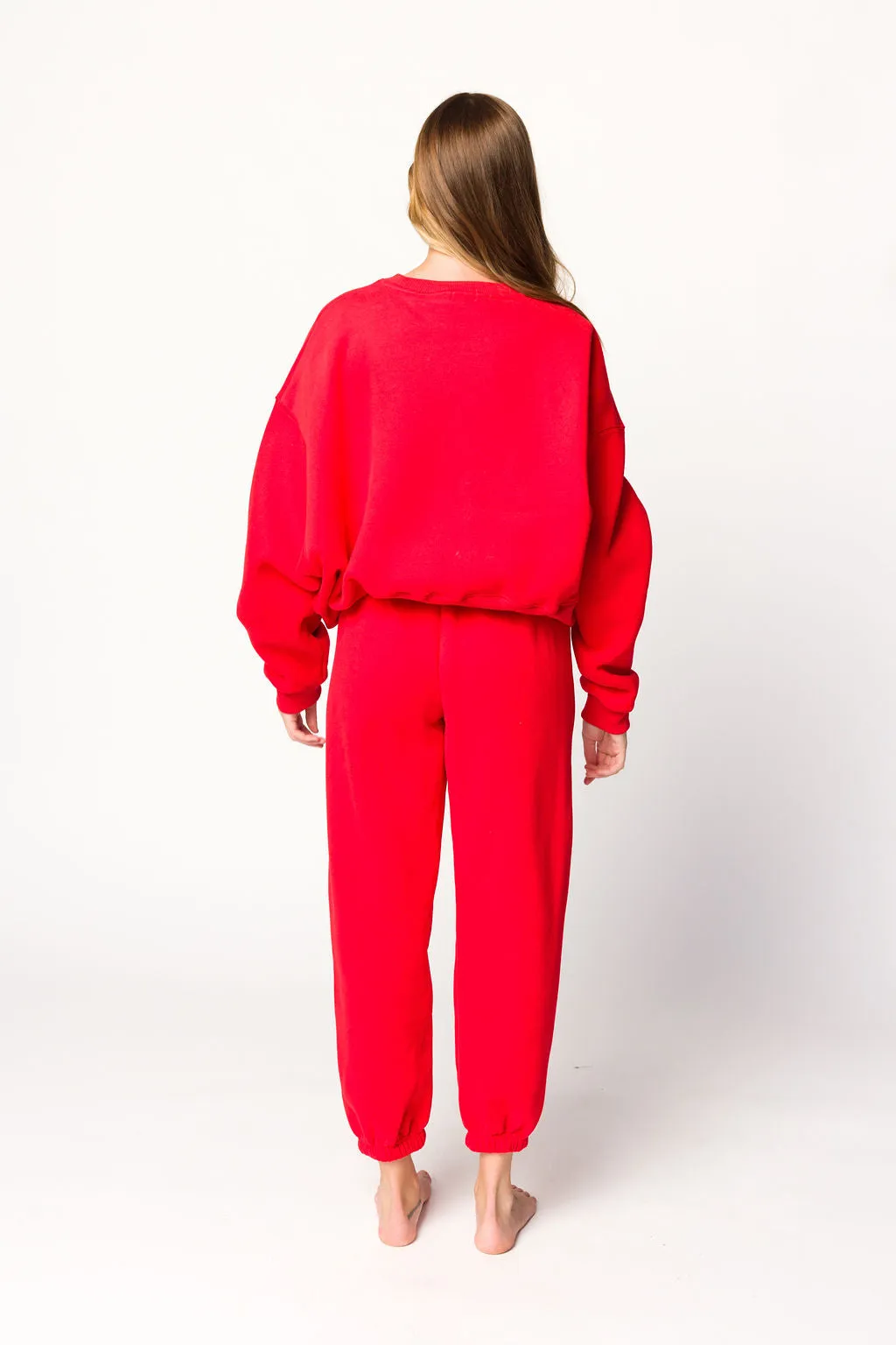 Comfy Cozy Sweatshirt and Sweatpants Set in Red