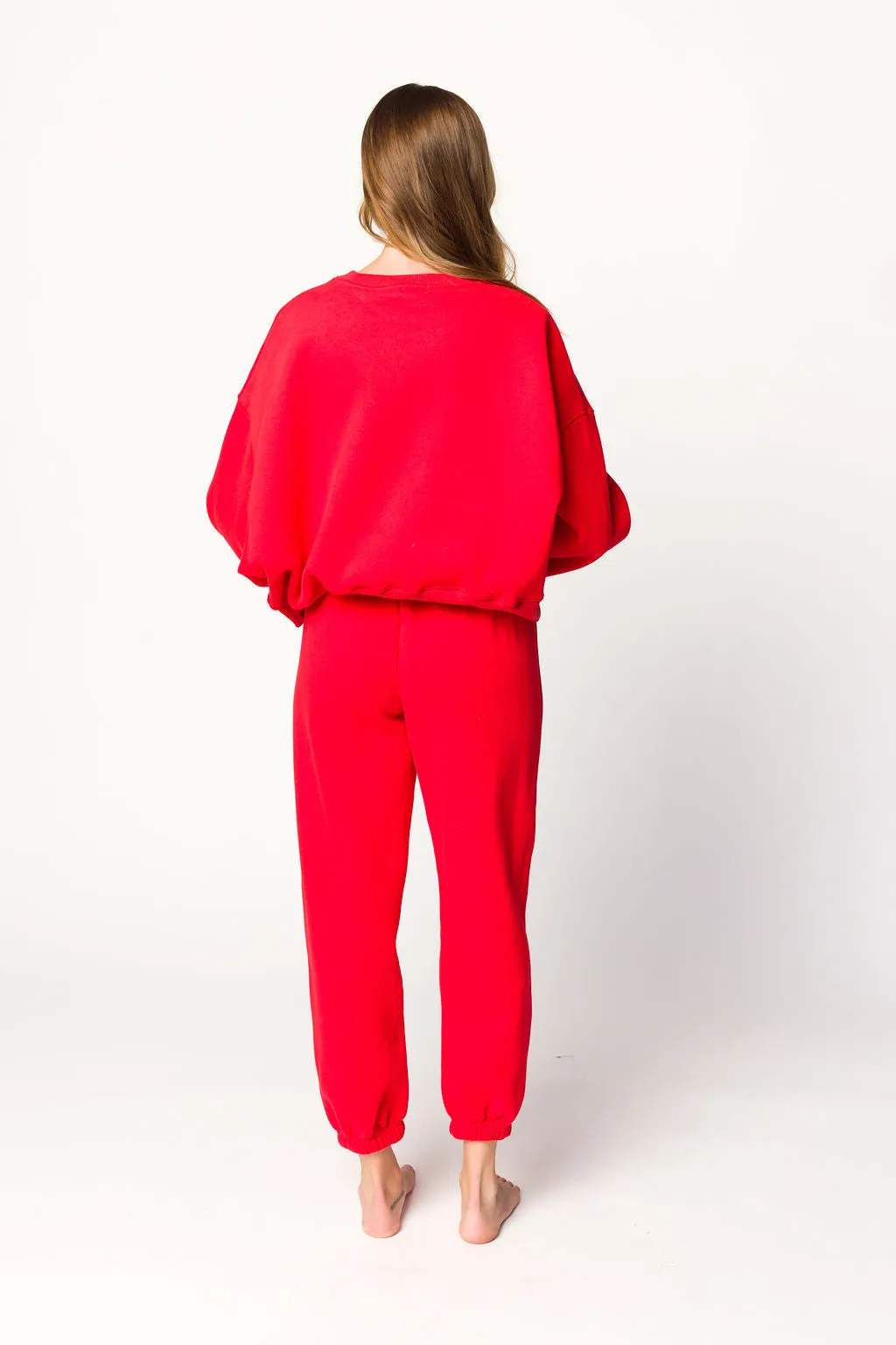 Comfy Cozy Sweatshirt and Sweatpants Set in Red