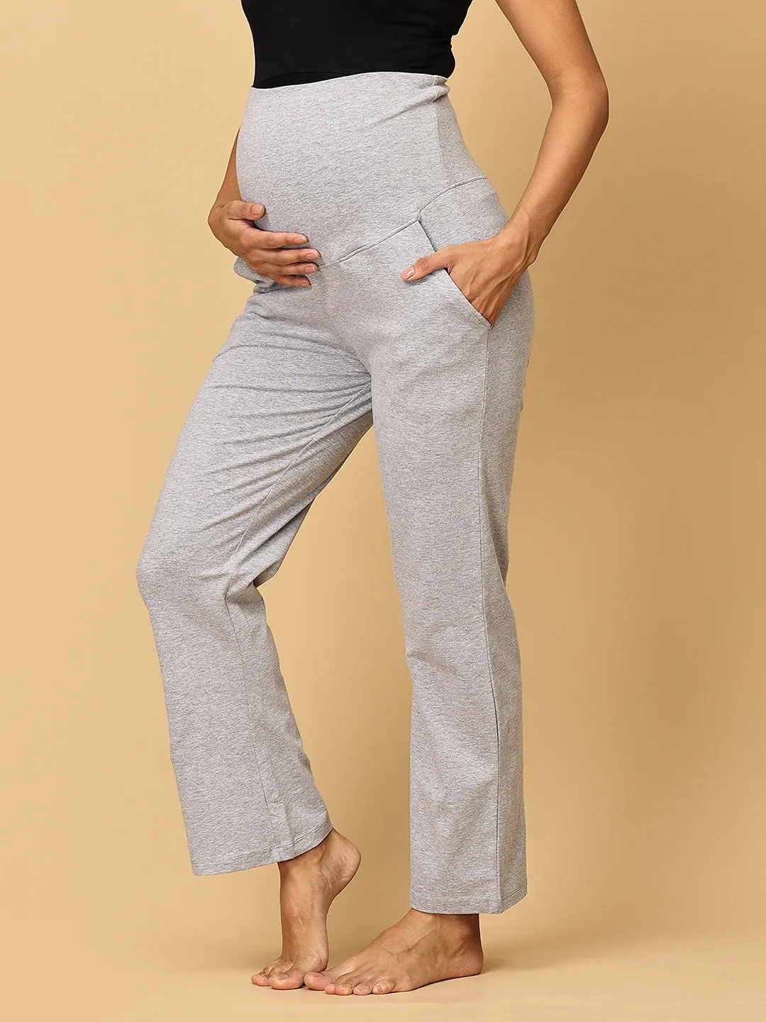 Comfy Maternity Trackpants - Grey