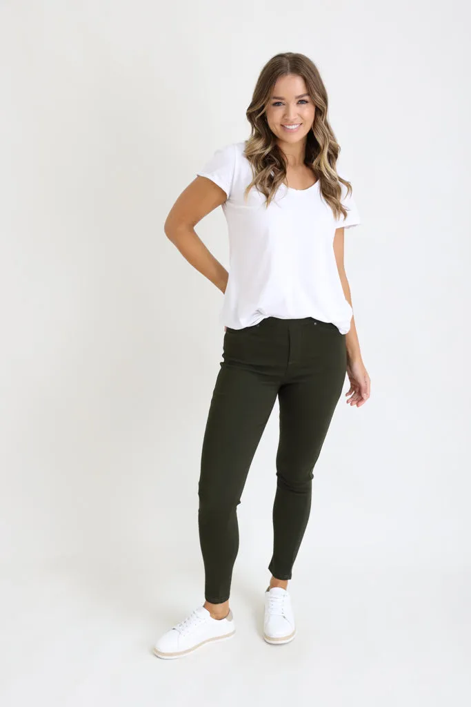 CONNIE PULL ON PANTS- Khaki