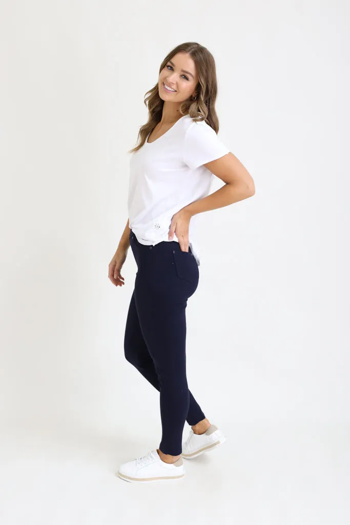 CONNIE PULL ON PANTS- Navy