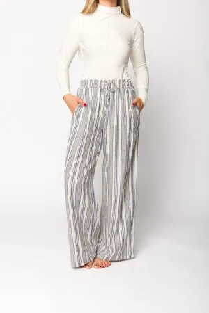 Cove Linen Pant in Blue/Ivory Stripe