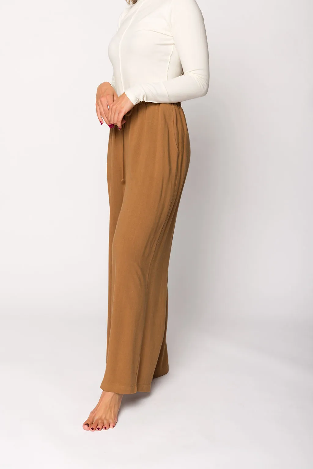 Cove Linen Pant in Desert Tan