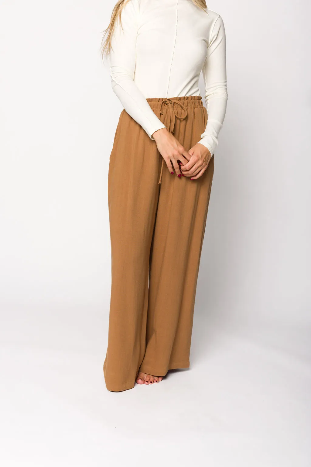 Cove Linen Pant in Desert Tan