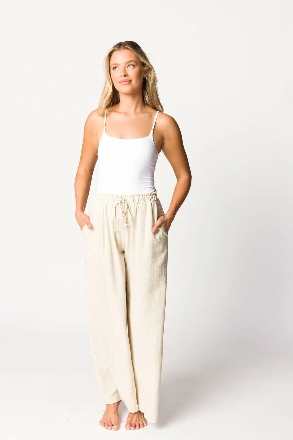 Cove Linen Pant in Natural