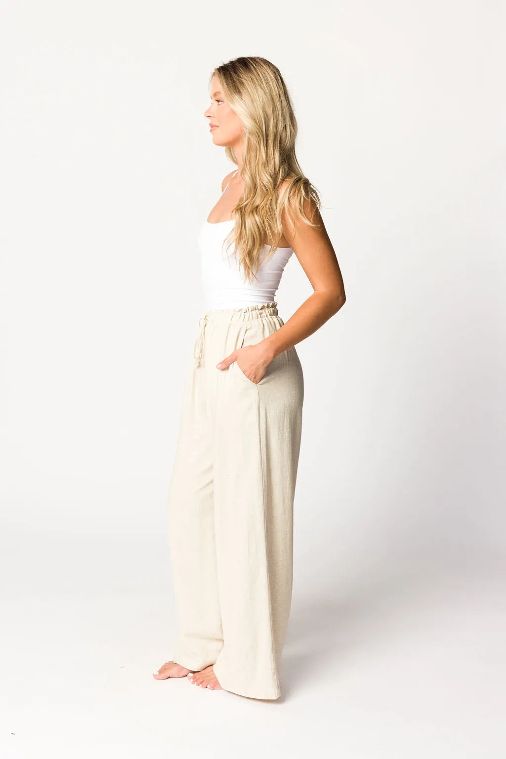 Cove Linen Pant in Natural