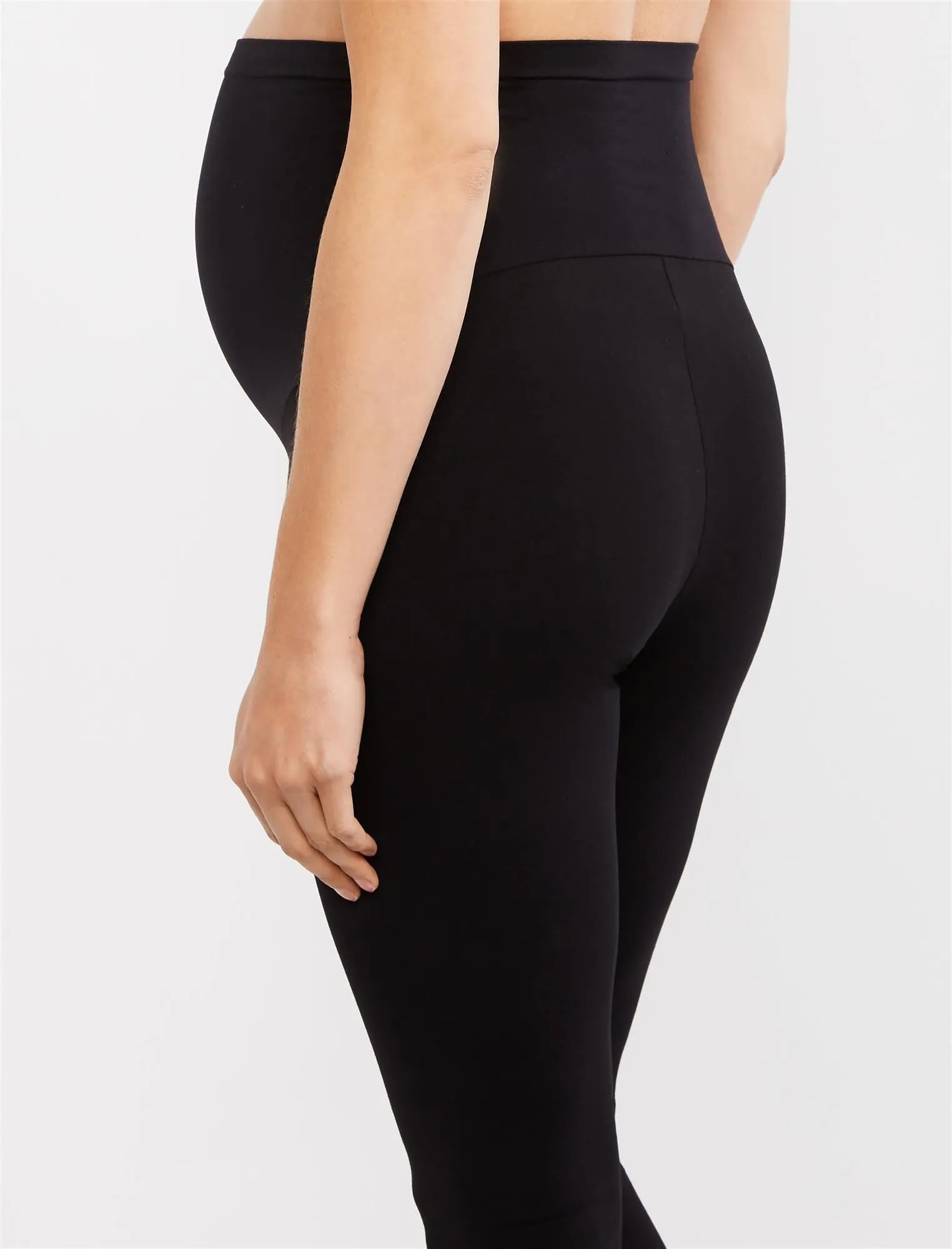 Essential Stretch Secret Fit Belly Maternity Crop Leggings in Black