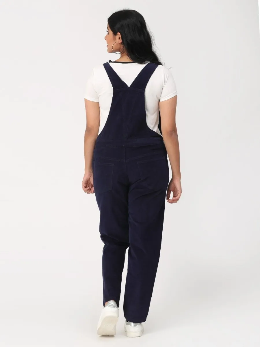 Floral Embroidered Corduroy Maternity Dungaree