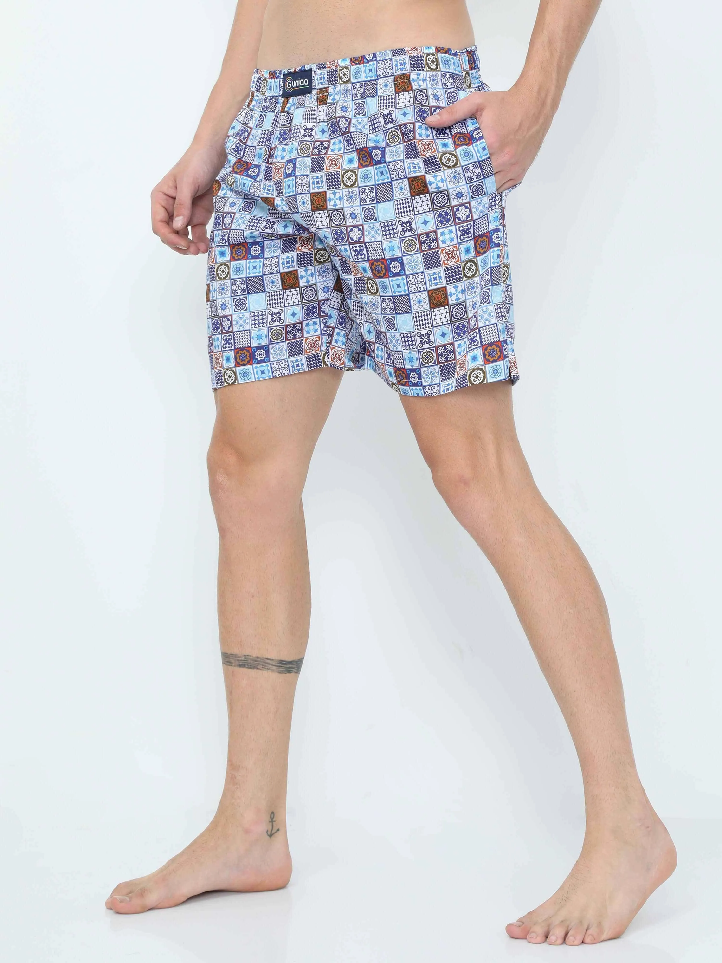 Fusion Blocks Digital Printed Men's Boxer