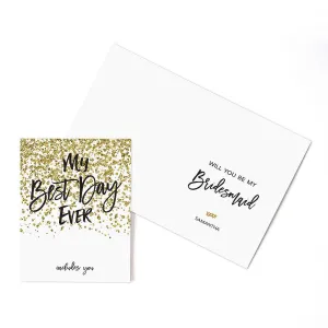 Gold Sparkle Will You Be My Bridesmaid Card (Pack of 24)