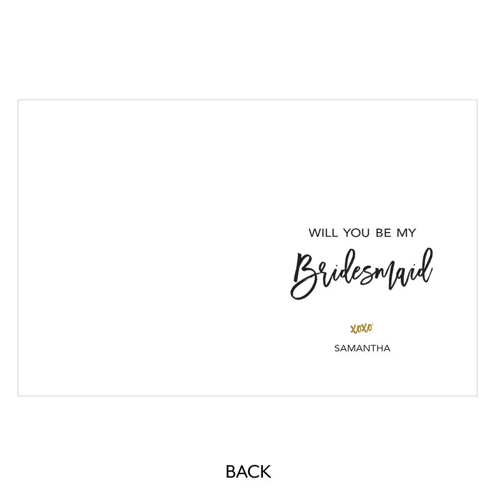 Gold Sparkle Will You Be My Bridesmaid Card (Pack of 24)