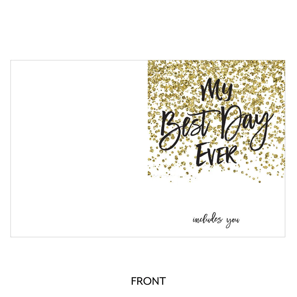 Gold Sparkle Will You Be My Bridesmaid Card (Pack of 24)