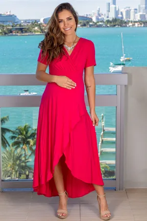 Hot Pink High Low Dress