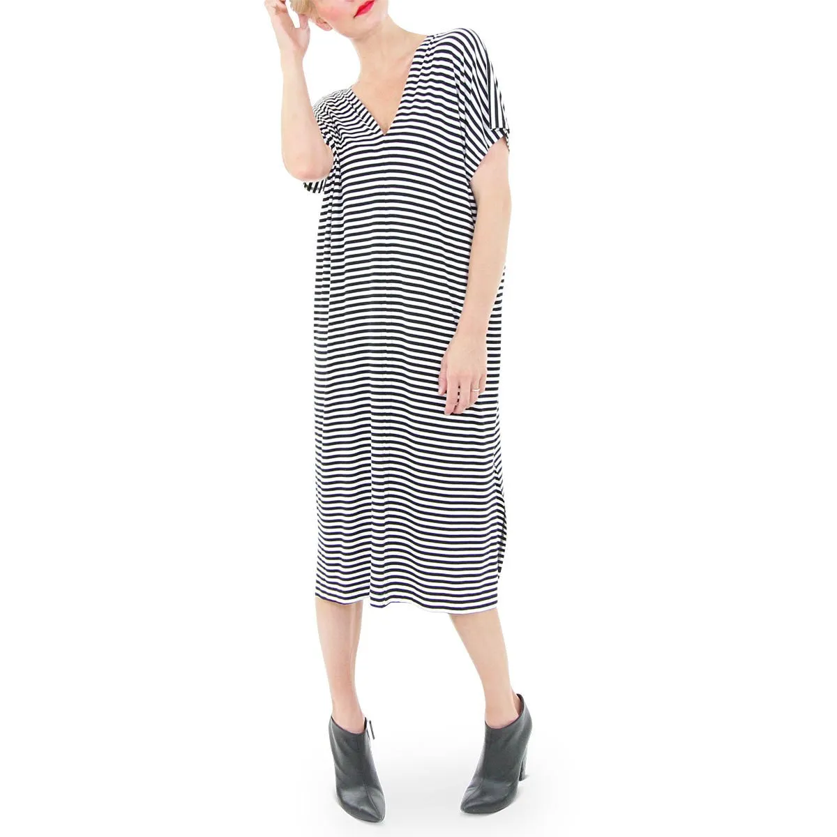 Iselin Dress - Black & White Stripe