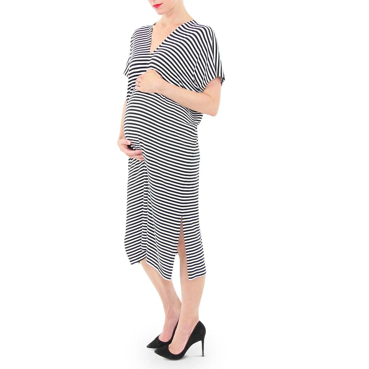 Iselin Dress - Black & White Stripe