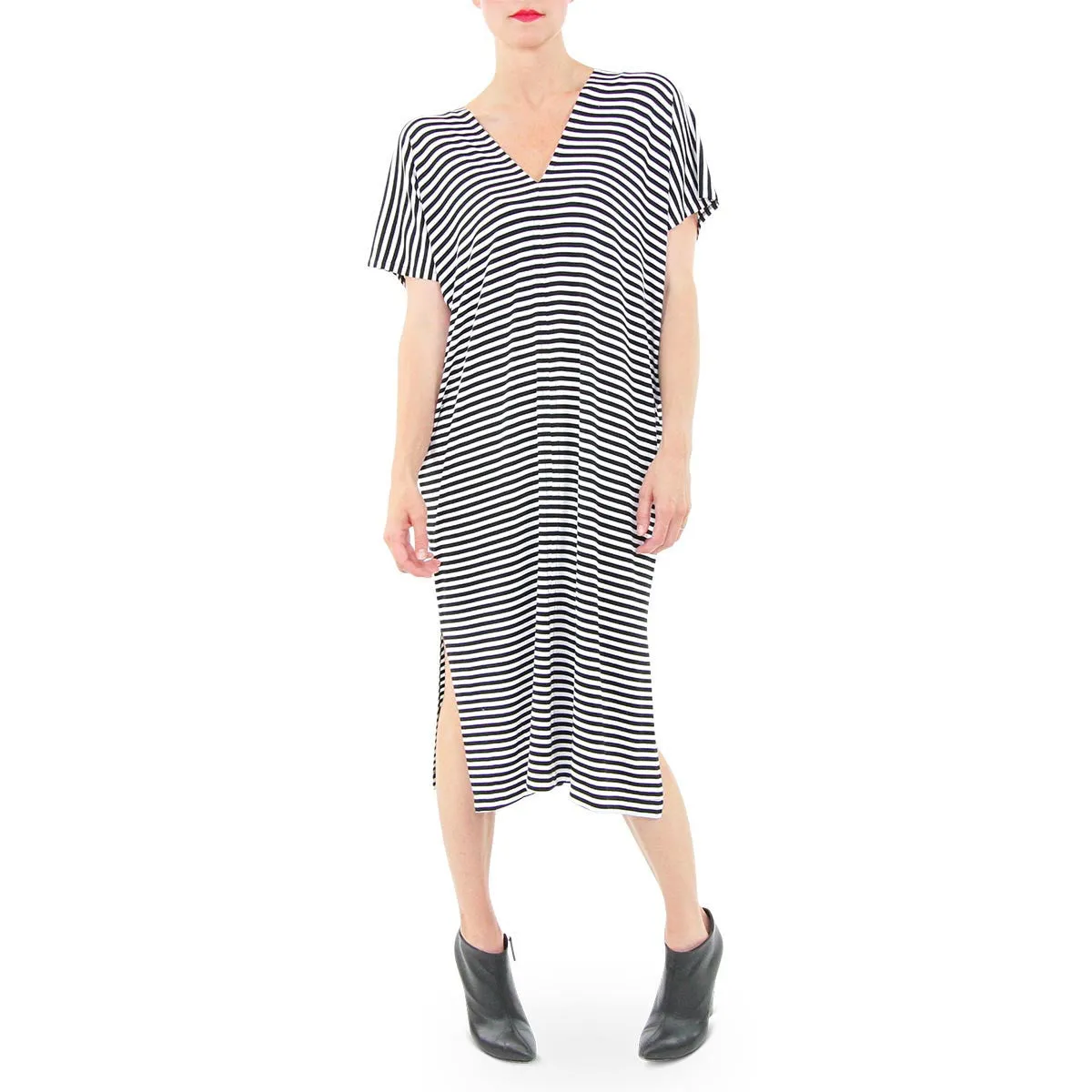 Iselin Dress - Black & White Stripe