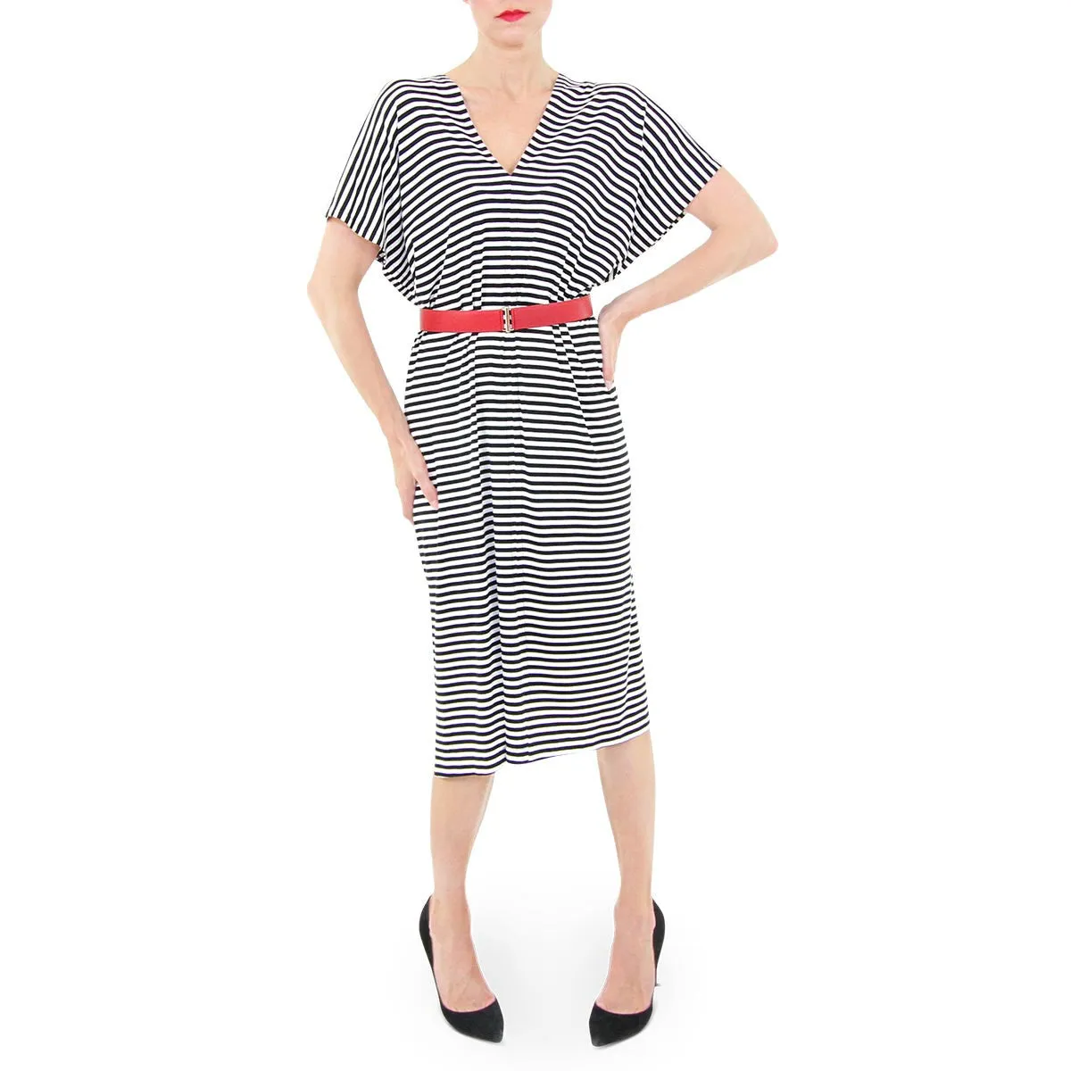 Iselin Dress - Black & White Stripe