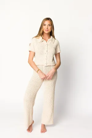 Kennedy Short Sleeve Top and Pants Set in Oat - Nursing Friendly