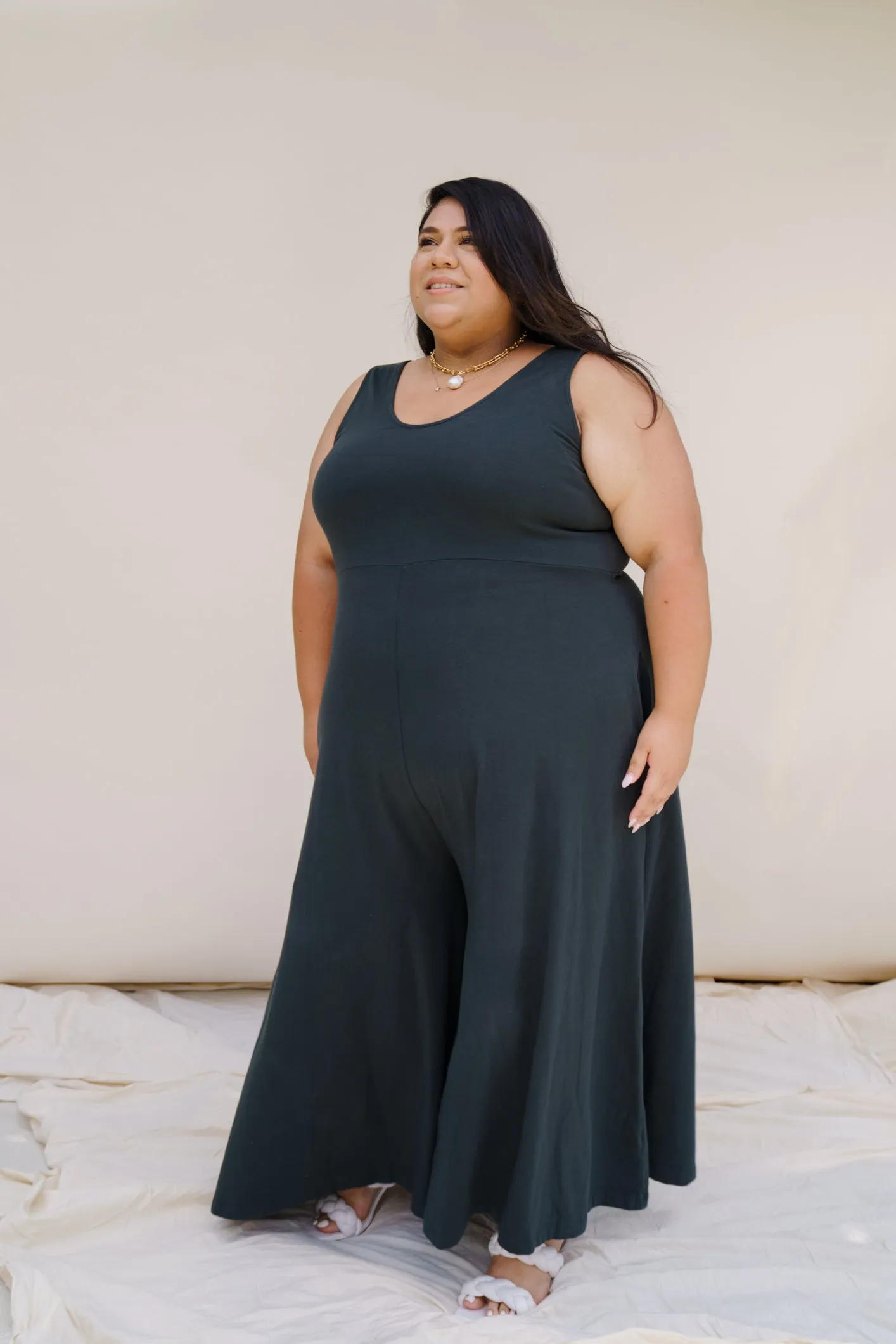 Lakeside Wide Leg Jumpsuit - Black Forest