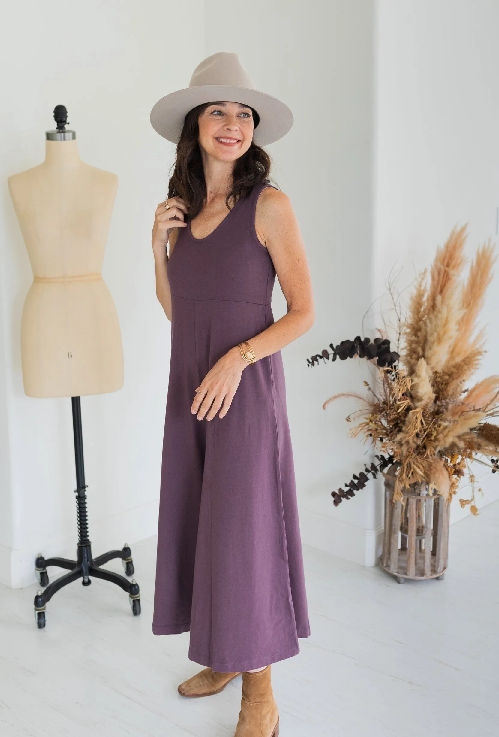 Lakeside Wide Leg Jumpsuit - Dark Plum