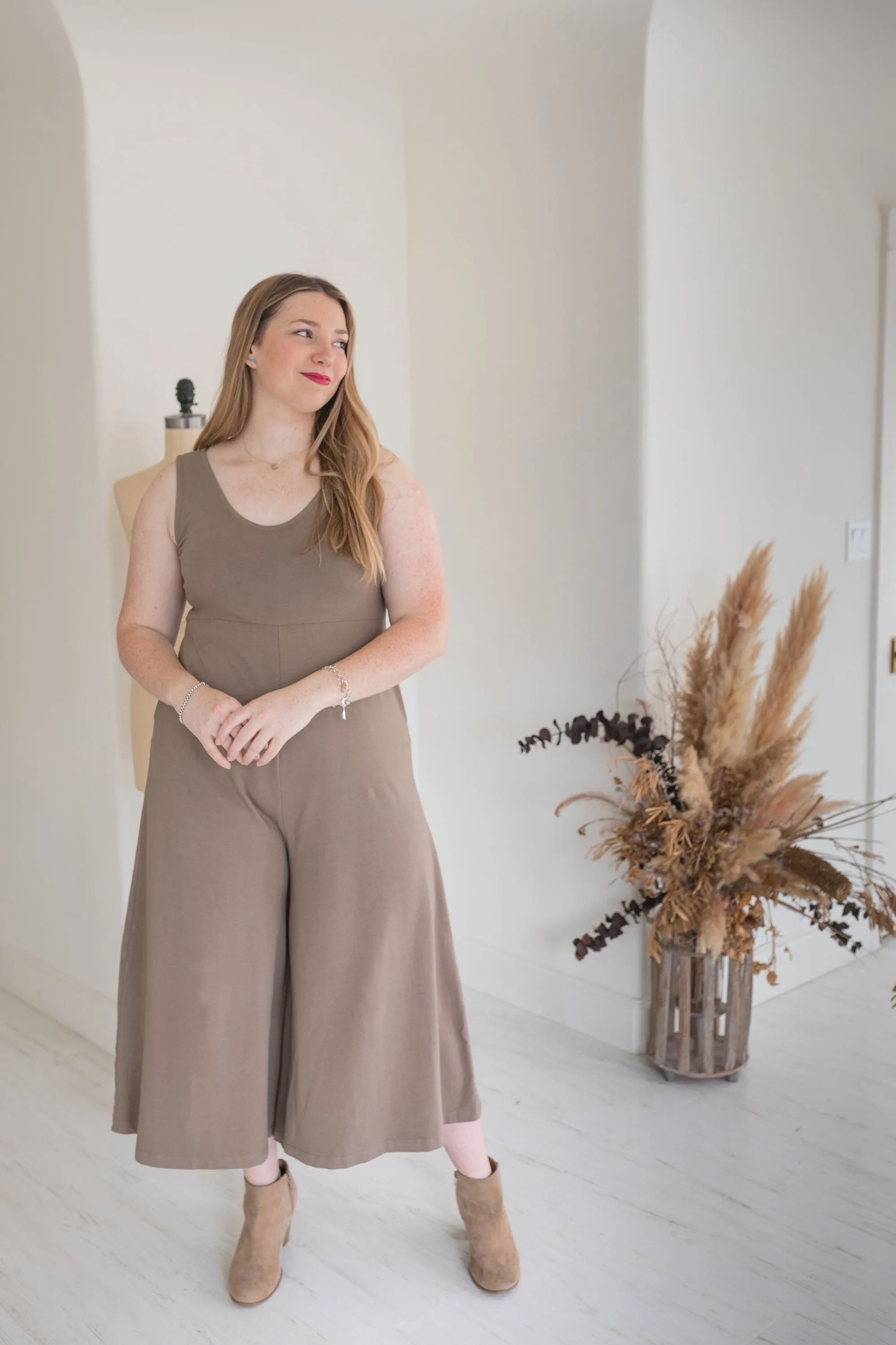 Lakeside Wide Leg Jumpsuit - Dark Umber