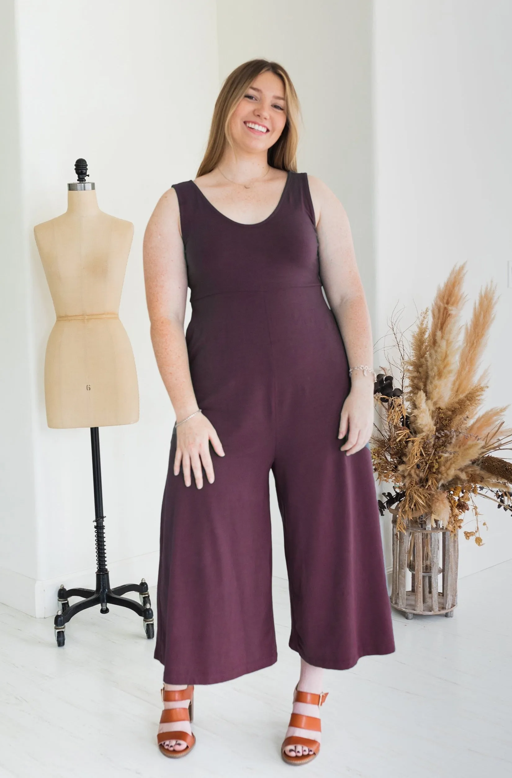 Lakeside Wide Leg Jumpsuit - Maroon