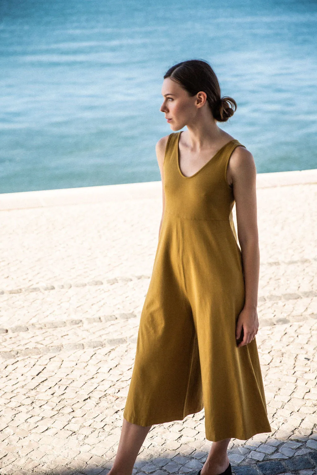 Lakeside Wide Leg Jumpsuit - Ochre