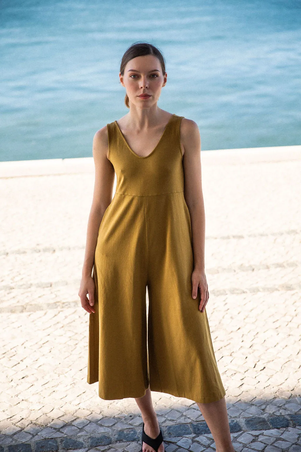 Lakeside Wide Leg Jumpsuit - Ochre