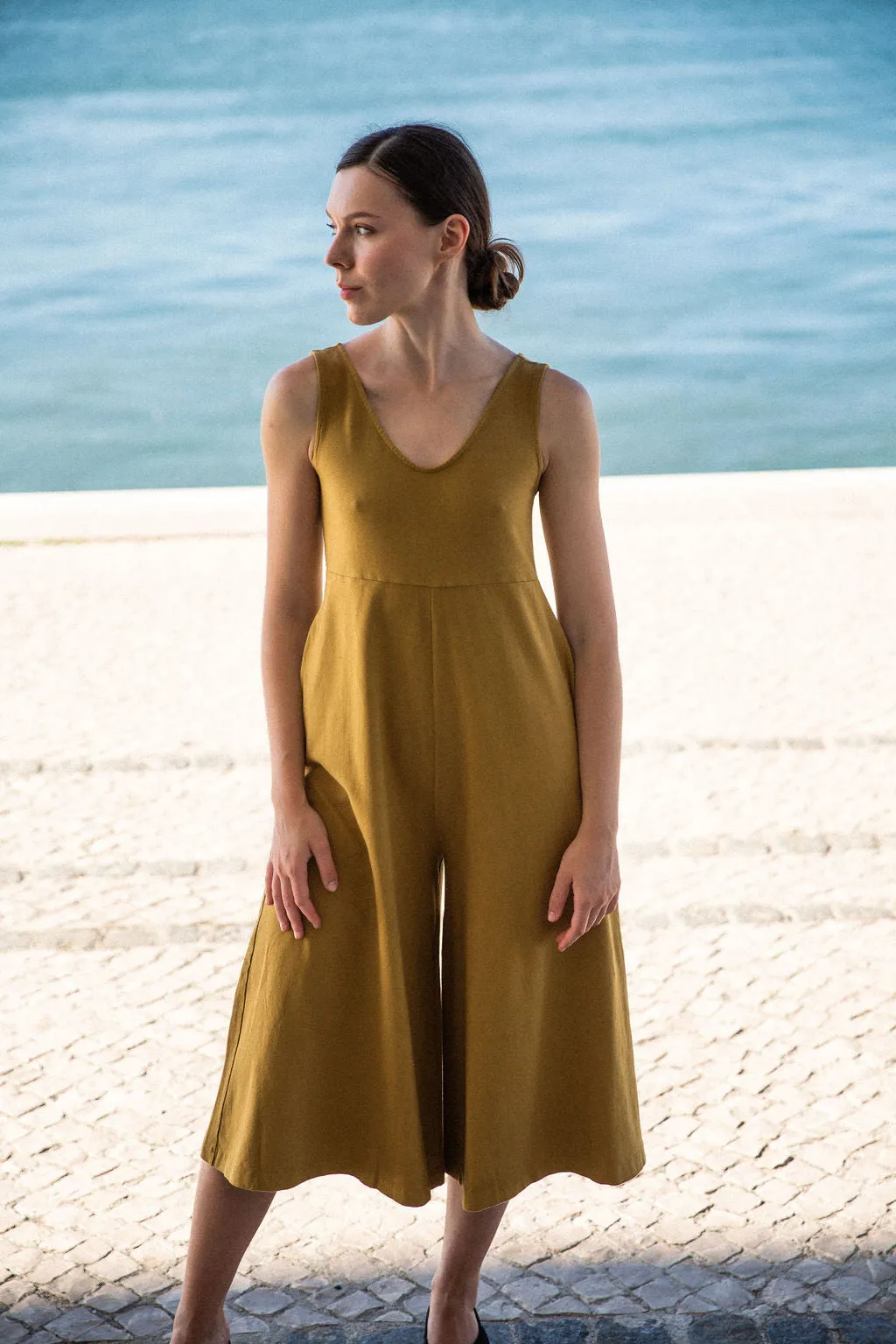 Lakeside Wide Leg Jumpsuit - Ochre