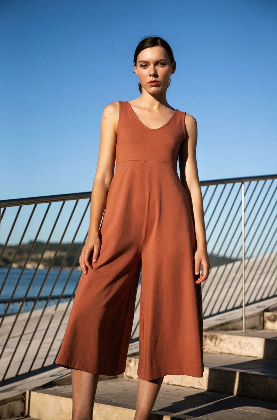 Lakeside Wide Leg Jumpsuit - Rosewood