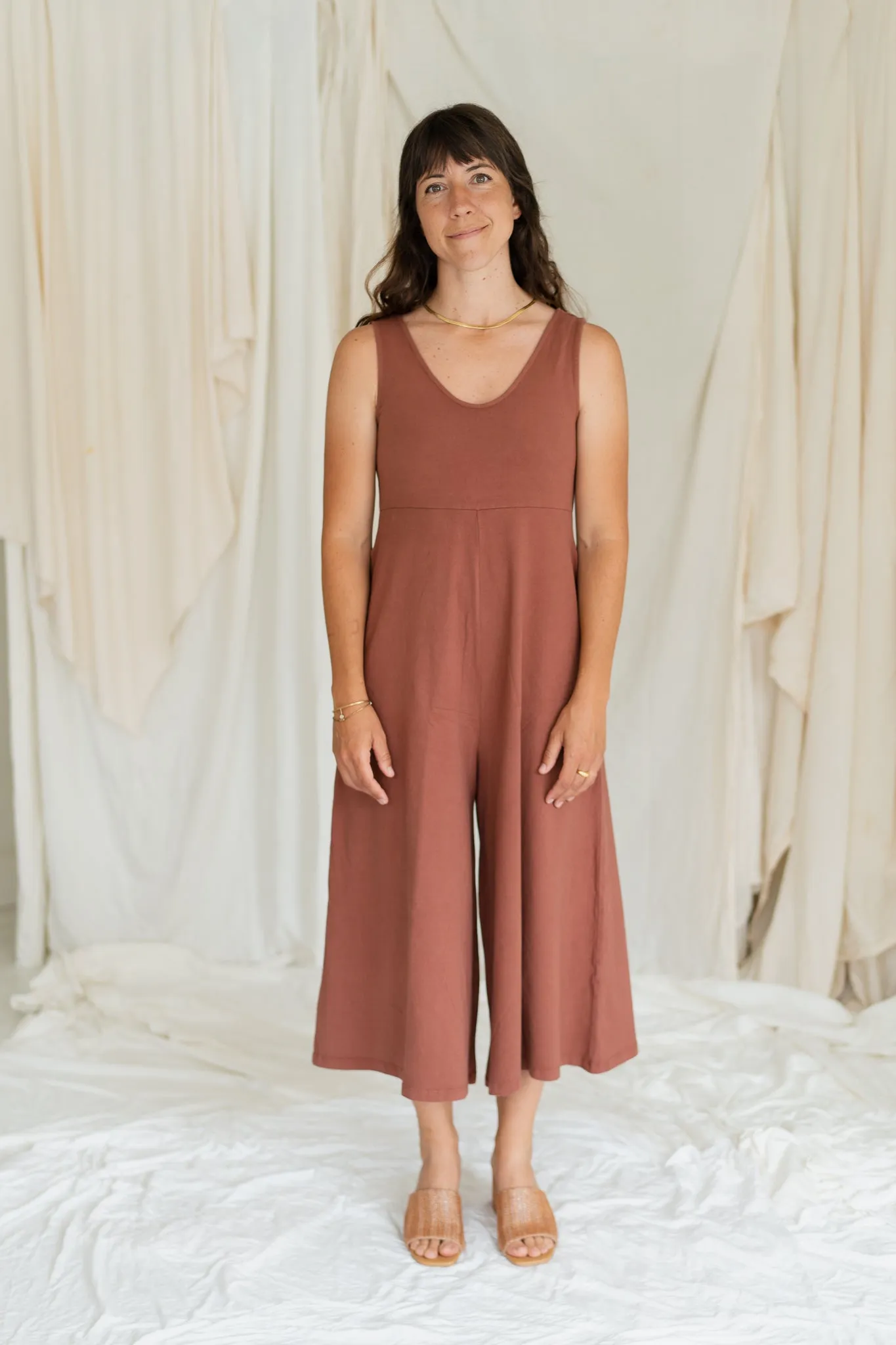 Lakeside Wide Leg Jumpsuit - Rosewood