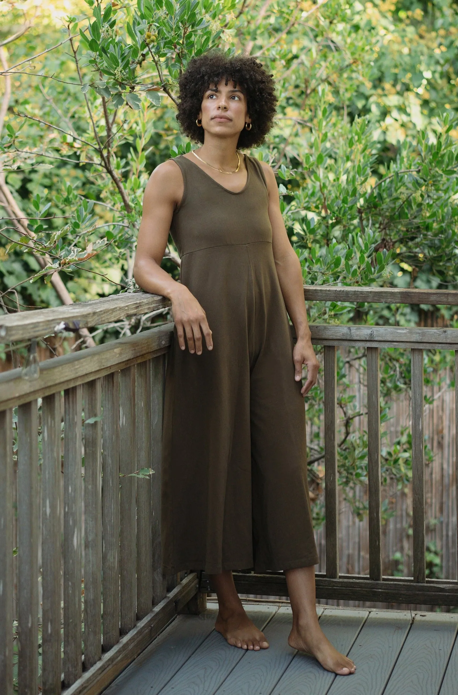 Lakeside Wide Leg Jumpsuit - Sepia Brown