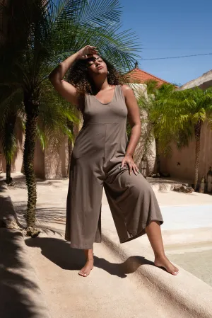 Lakeside Wide Leg Jumpsuit - Sepia Brown