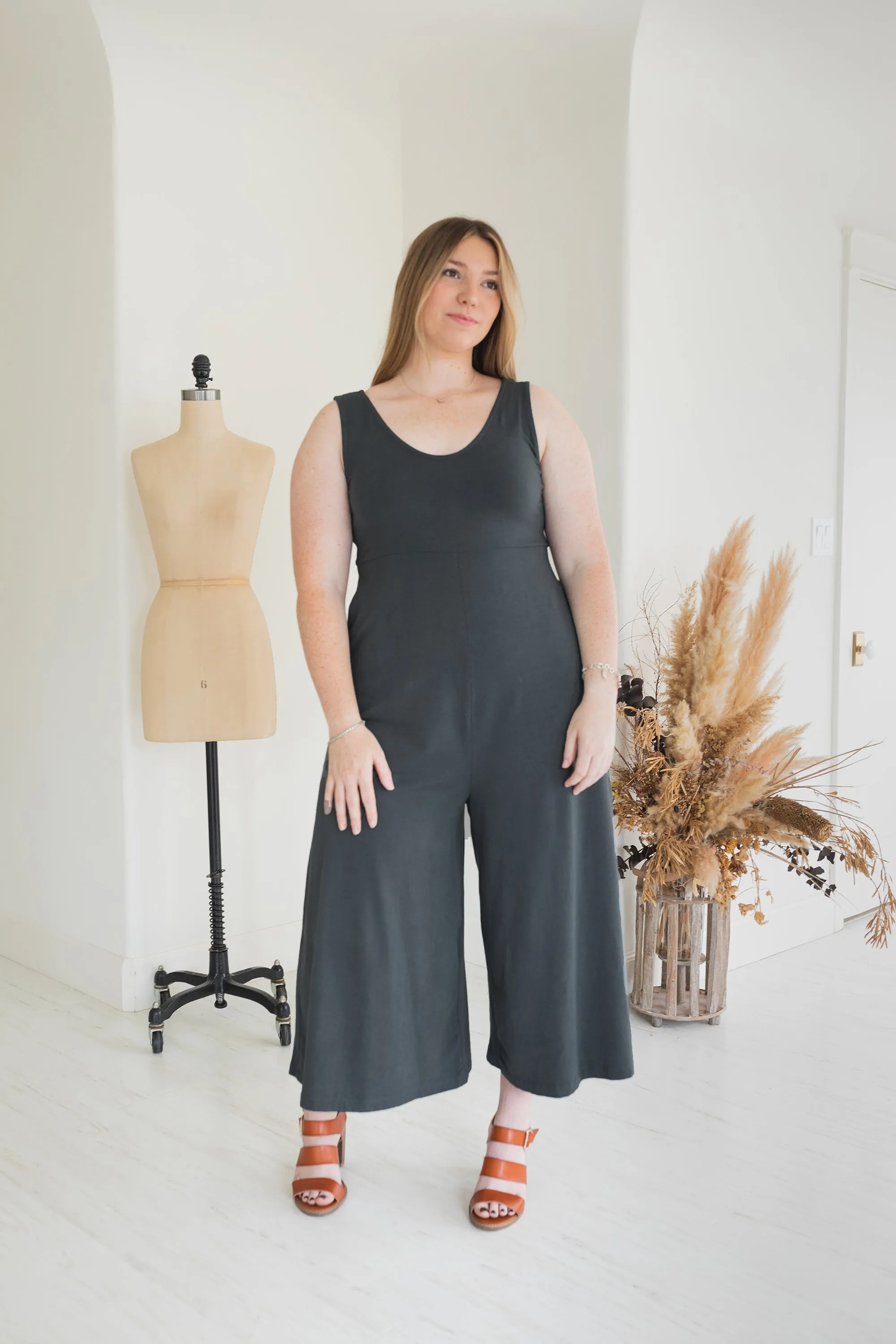 Lakeside Wide Leg Jumpsuit - Zinc Grey