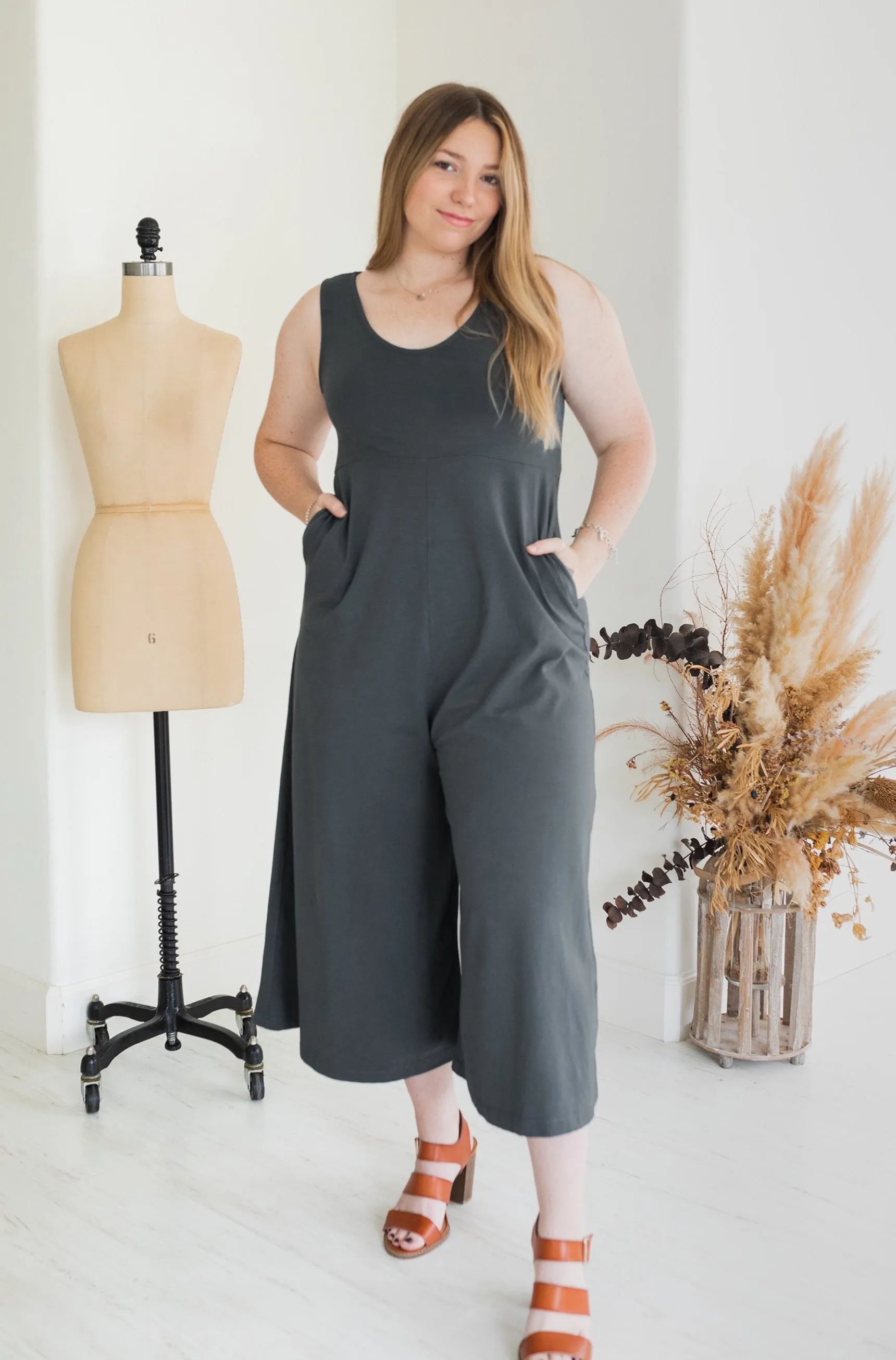 Lakeside Wide Leg Jumpsuit - Zinc Grey