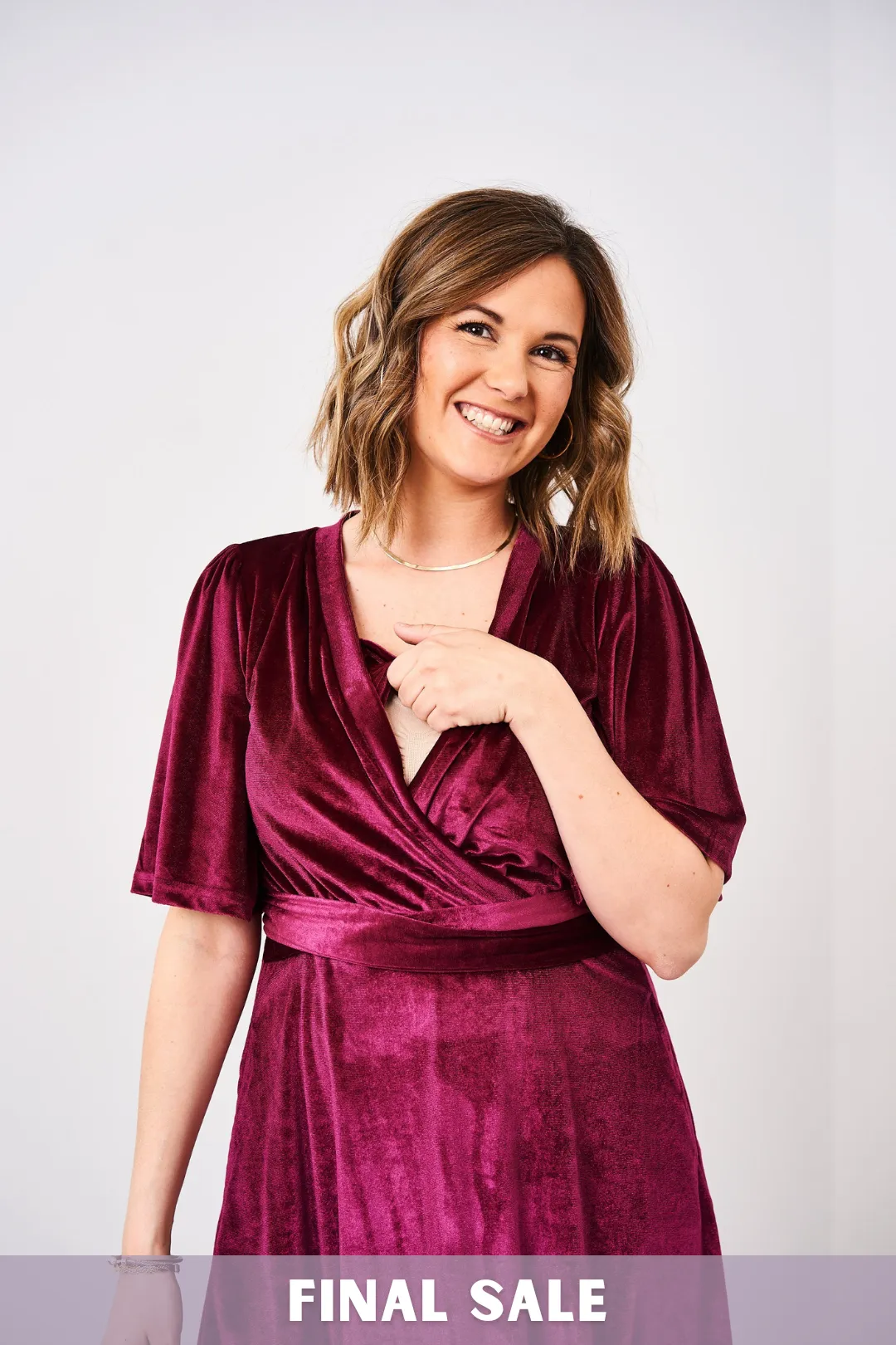 Latched Mama Velour Midi Nursing Dress - Final Sale