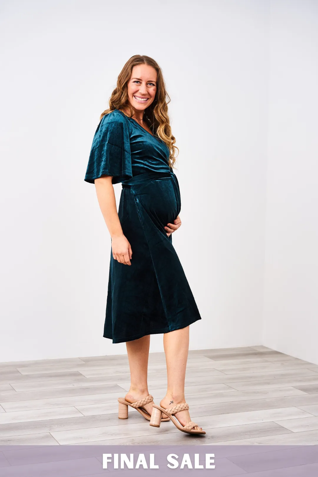 Latched Mama Velour Midi Nursing Dress - Final Sale