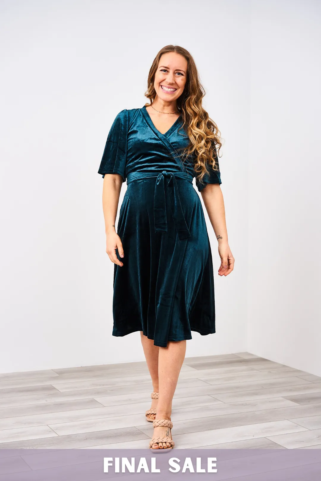 Latched Mama Velour Midi Nursing Dress - Final Sale