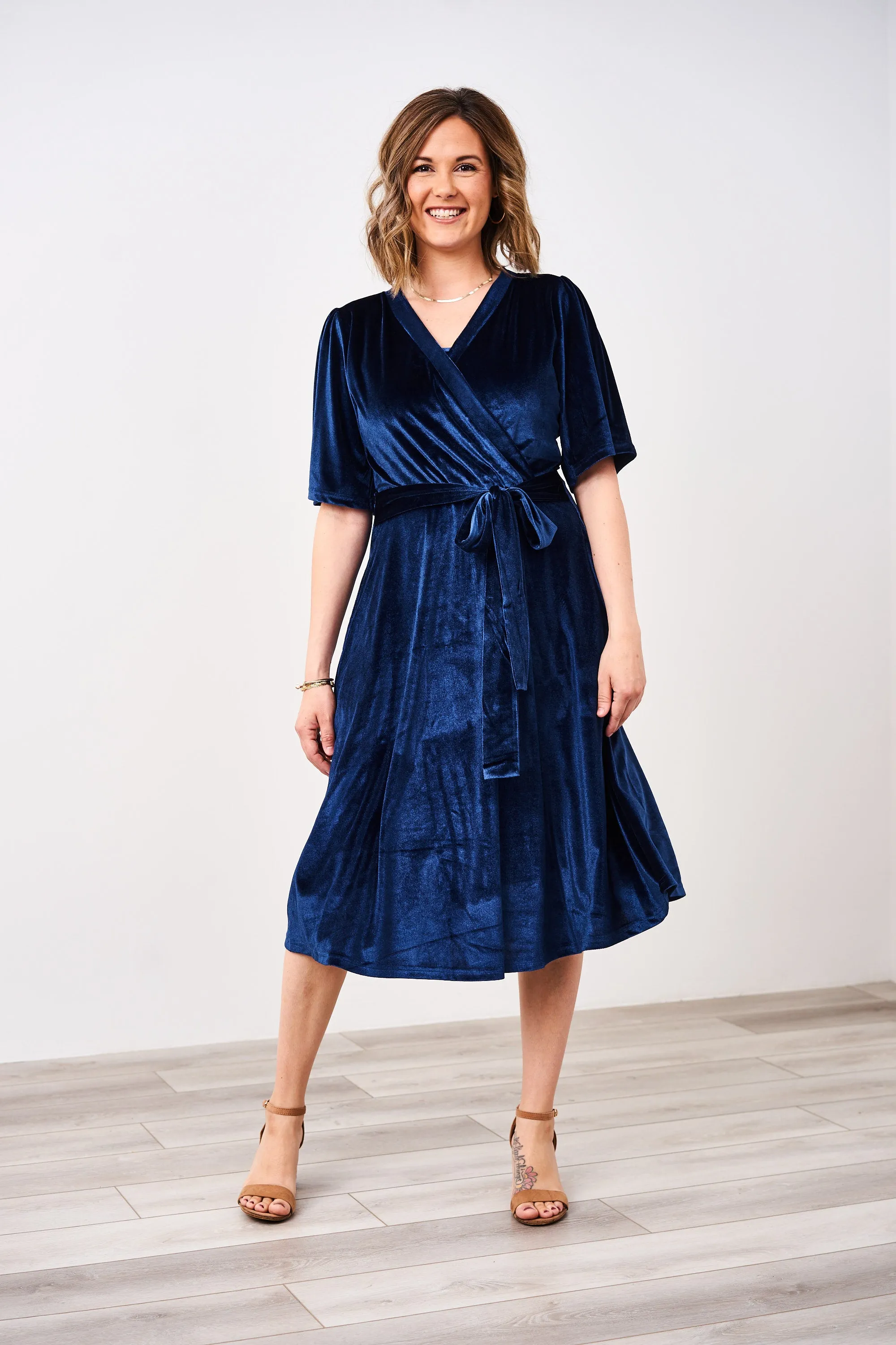 Latched Mama Velour Midi Nursing Dress