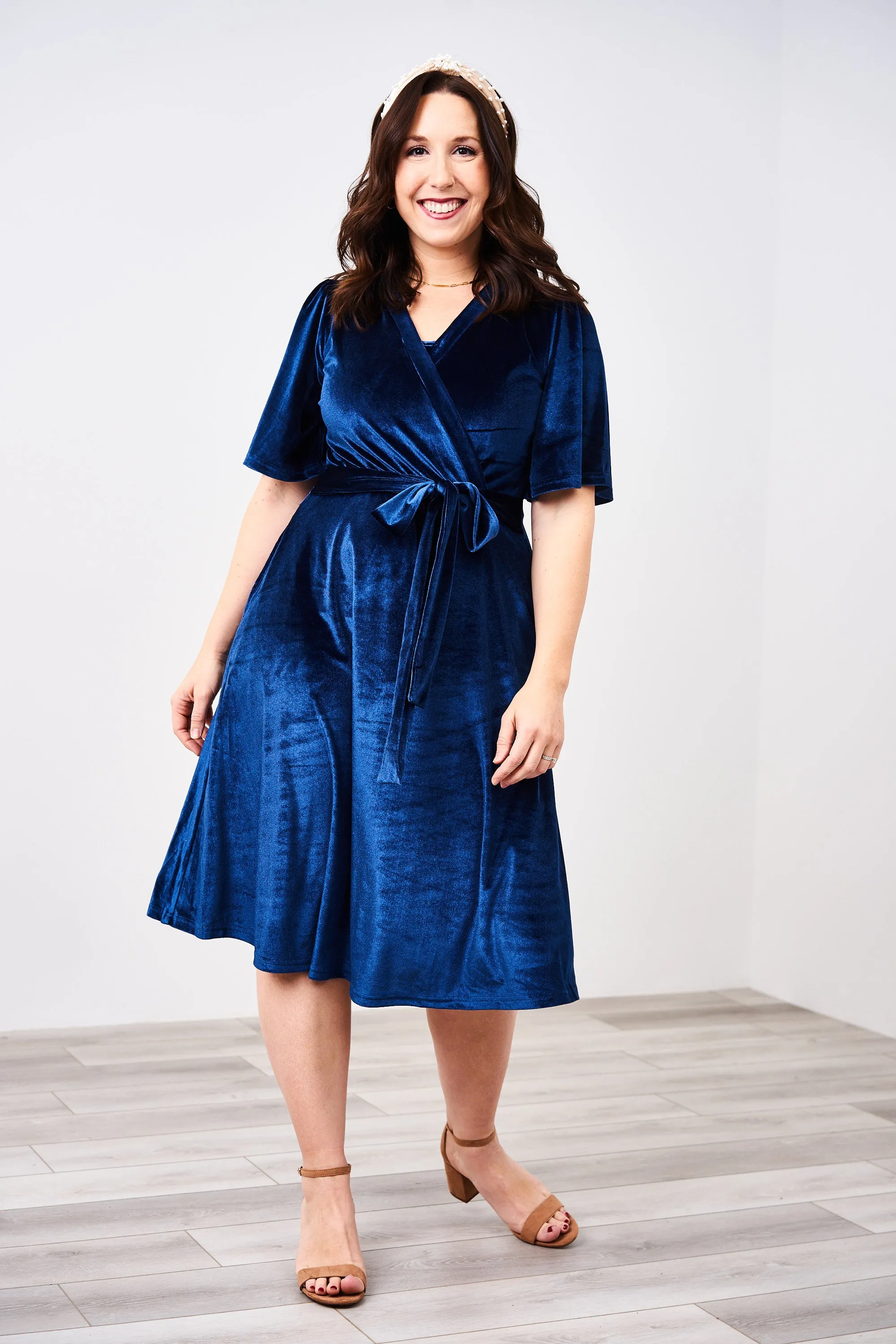 Latched Mama Velour Midi Nursing Dress